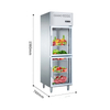 Four-door Freezing Stainless Steel Glass Display Cabinet