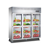 Four-door Freezing Stainless Steel Glass Display Cabinet