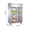Four-door Freezing Stainless Steel Glass Display Cabinet