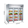 Four-door Freezing Stainless Steel Glass Display Cabinet