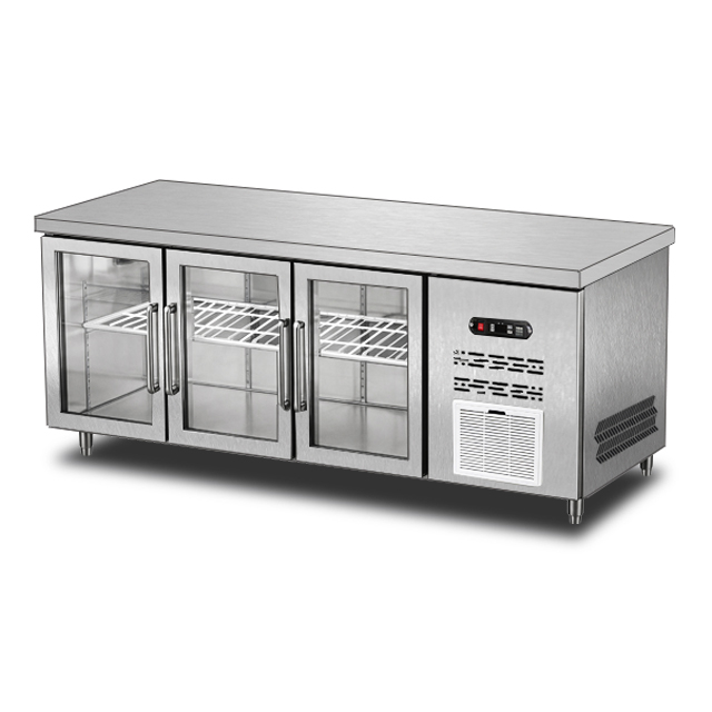 Glass Door Workbench Freezer